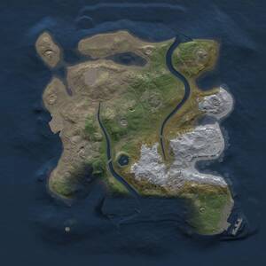 Thumbnail Rust Map: Procedural Map, Size: 2400, Seed: 118217541, 5 Monuments