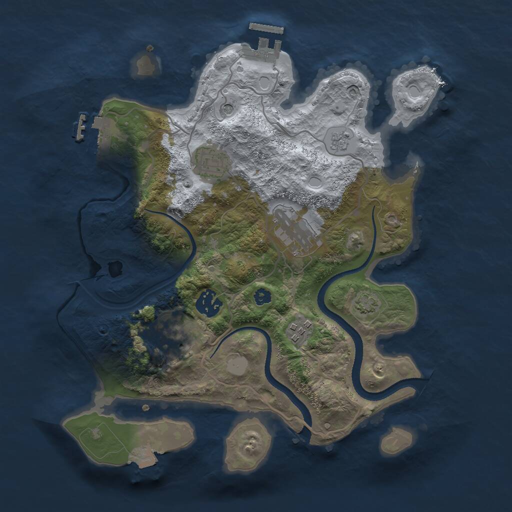 Rust Map: Procedural Map, Size: 3000, Seed: 1456969960, 11 Monuments