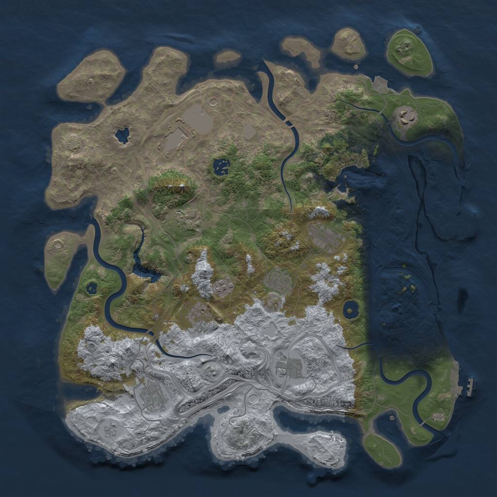 Rust Map: Procedural Map, Size: 4250, Seed: 731611, 16 Monuments