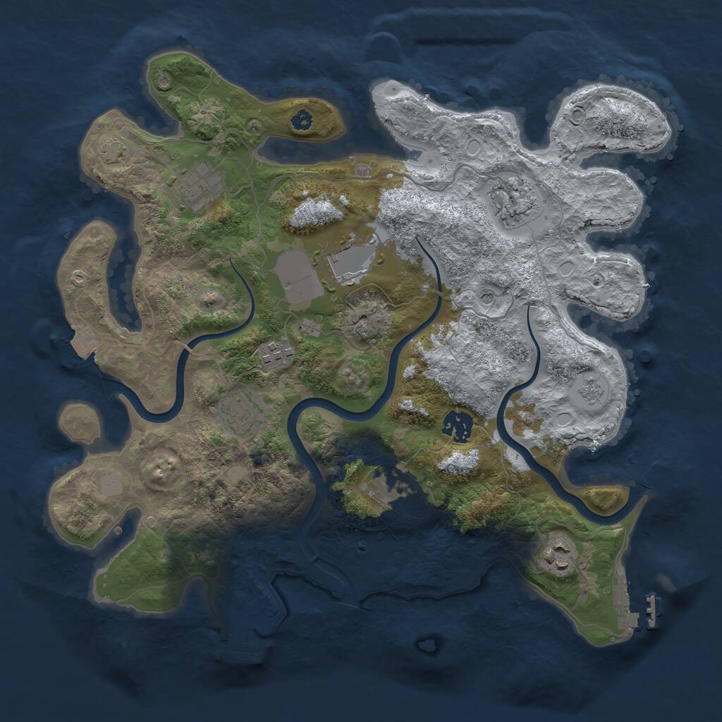 Rust Map: Procedural Map, Size: 3500, Seed: 773306, 14 Monuments