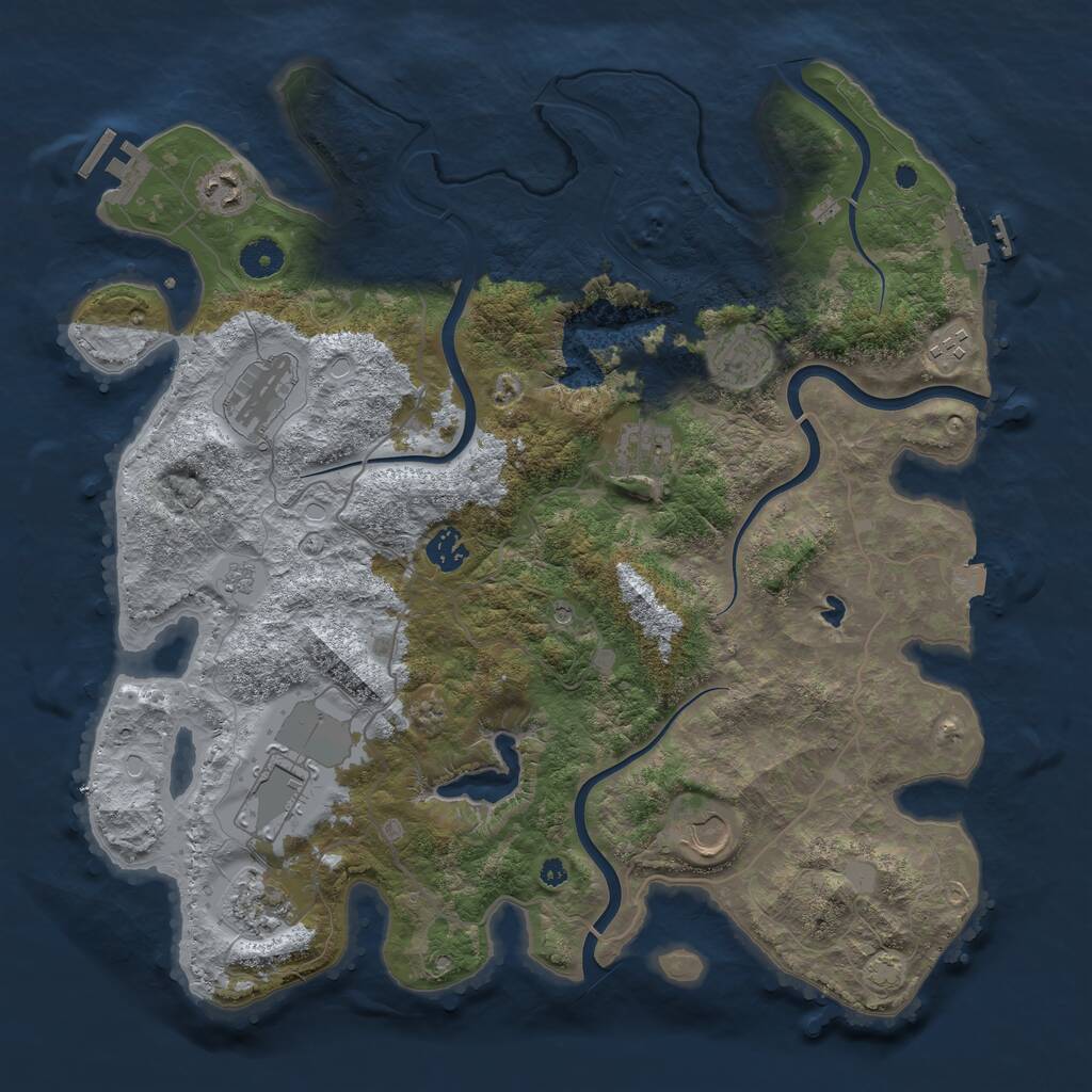 Rust Map: Procedural Map, Size: 4000, Seed: 622709, 15 Monuments