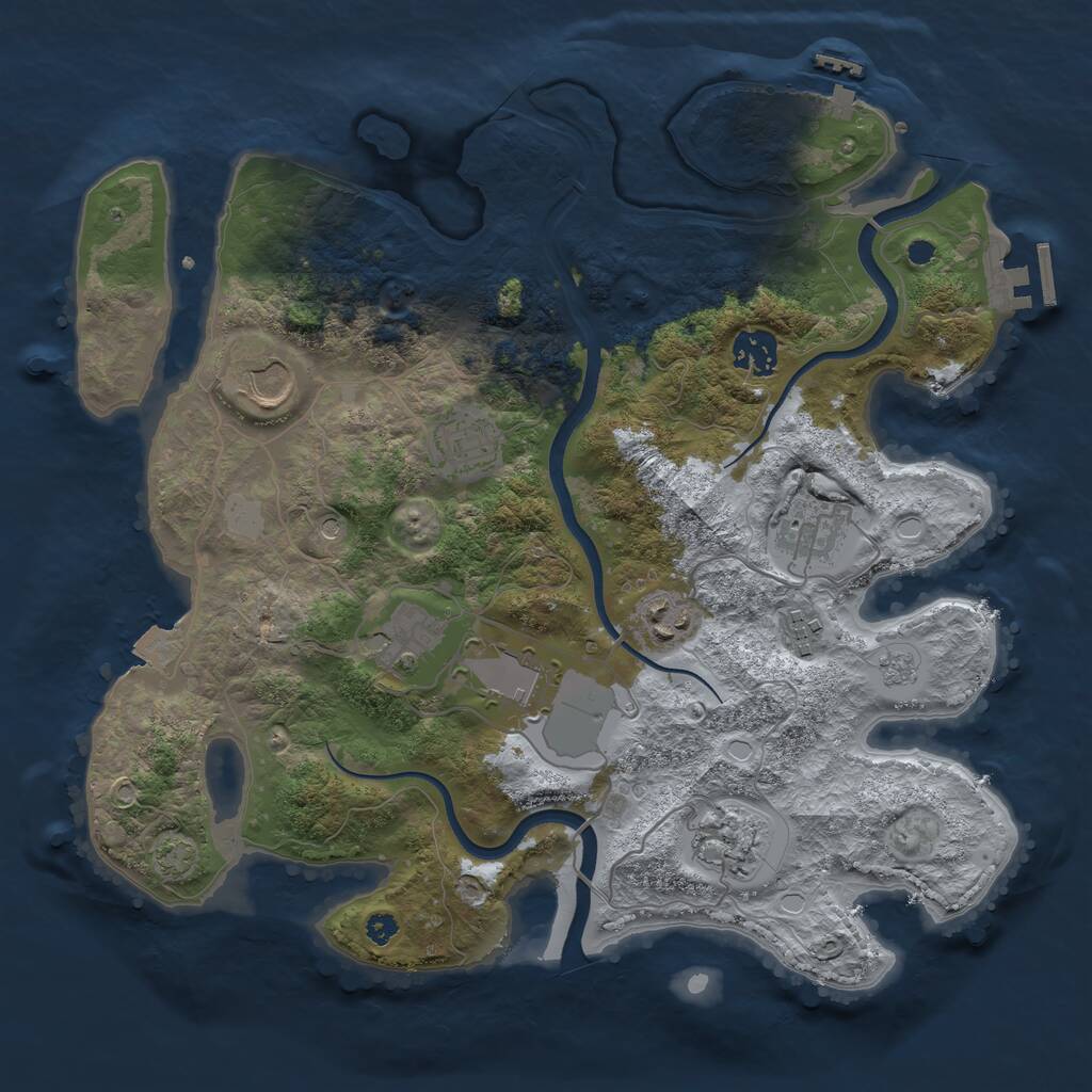 Rust Map: Procedural Map, Size: 3500, Seed: 1571851074, 15 Monuments