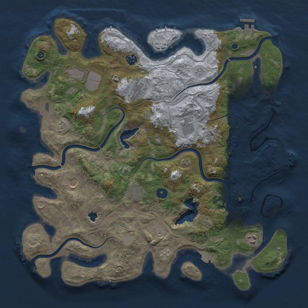 Rust Map: Procedural Map, Size: 4300, Seed: 1744529038, 15 Monuments