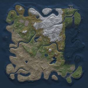 Thumbnail Rust Map: Procedural Map, Size: 4300, Seed: 1744529038, 15 Monuments