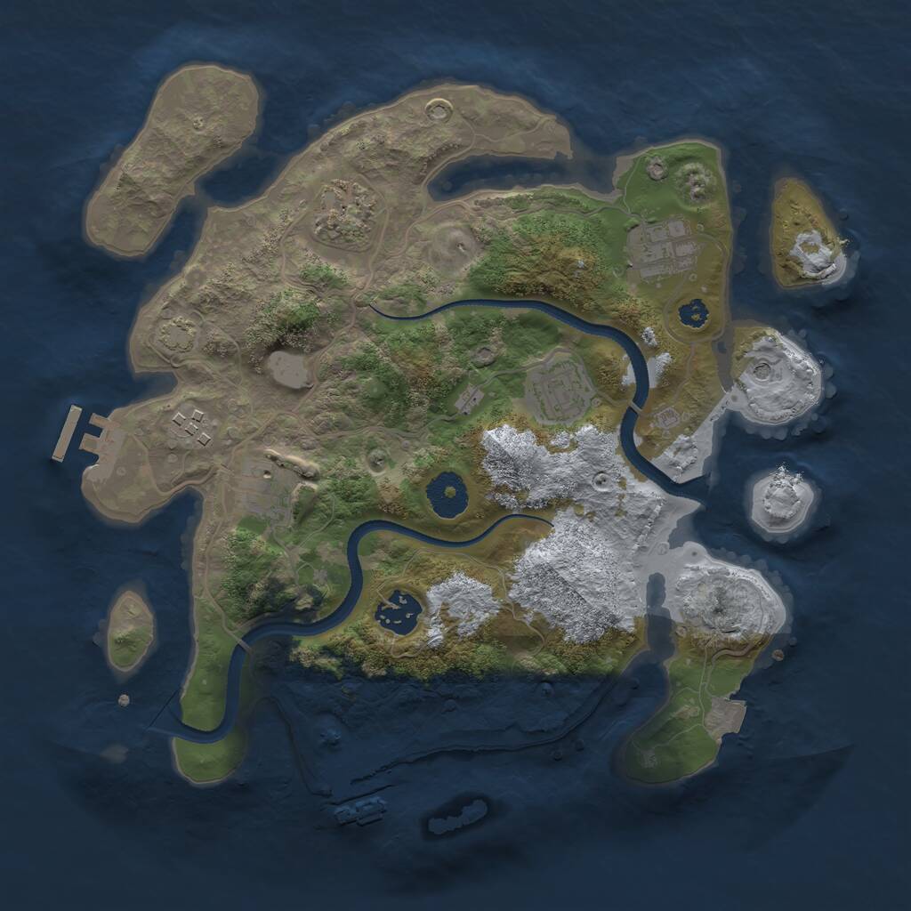 Rust Map: Procedural Map, Size: 3200, Seed: 88016952, 11 Monuments