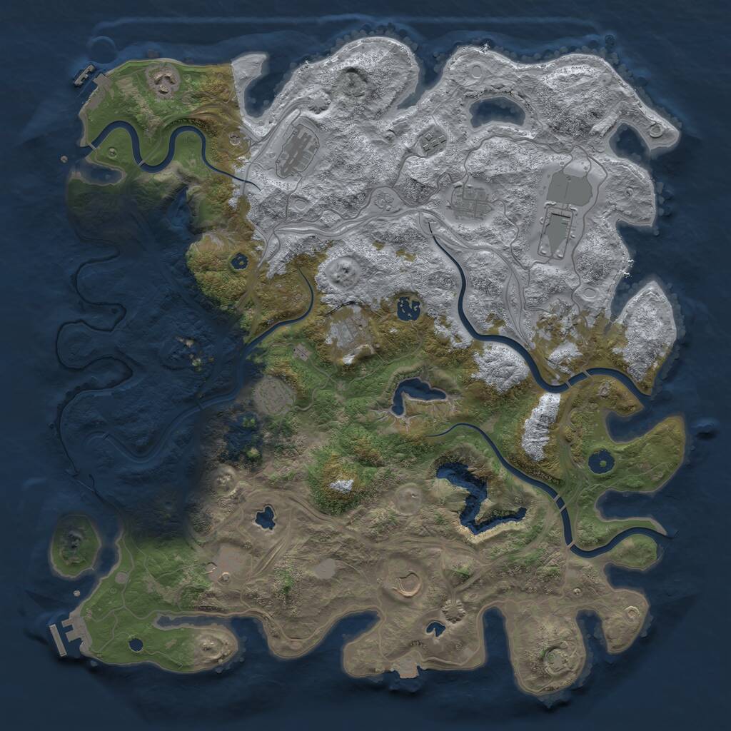 Rust Map: Procedural Map, Size: 4500, Seed: 1695215854, 17 Monuments