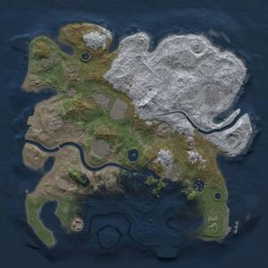 Thumbnail Rust Map: Procedural Map, Size: 3500, Seed: 690290882, 16 Monuments
