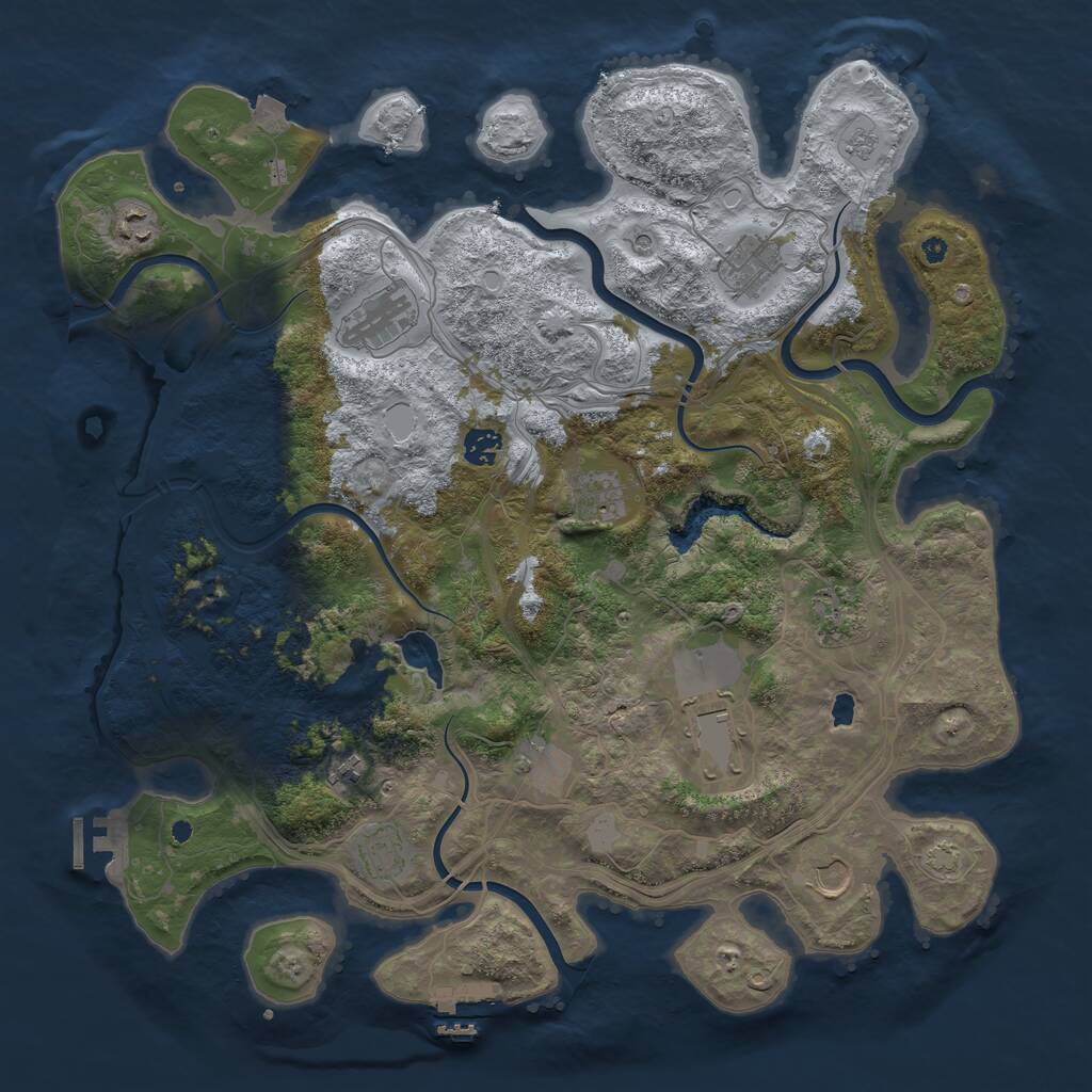 Rust Map: Procedural Map, Size: 4250, Seed: 788857942, 17 Monuments