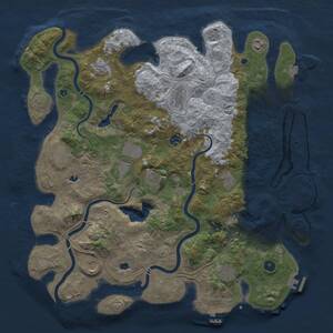 Thumbnail Rust Map: Procedural Map, Size: 4500, Seed: 1393735046, 17 Monuments