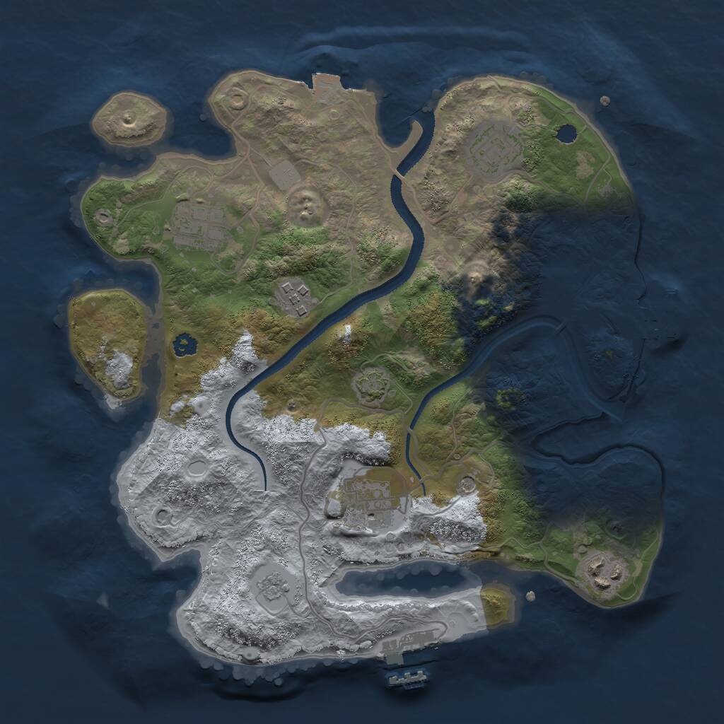 Rust Map: Procedural Map, Size: 3000, Seed: 1474168430, 11 Monuments