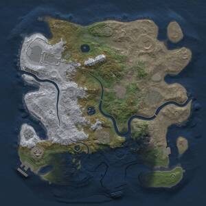 Thumbnail Rust Map: Procedural Map, Size: 3500, Seed: 525810857, 15 Monuments