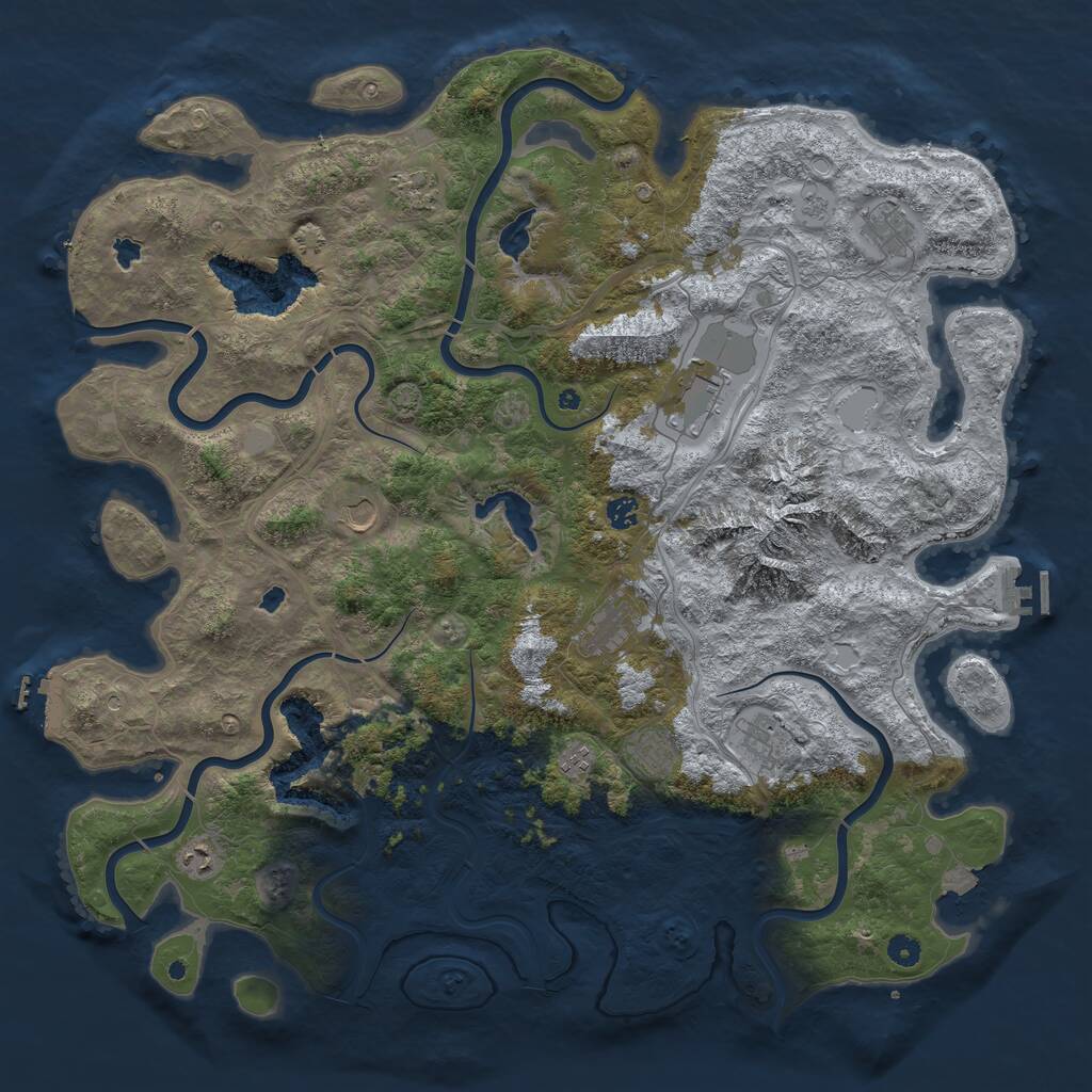 Rust Map: Procedural Map, Size: 5000, Seed: 1656586626, 16 Monuments
