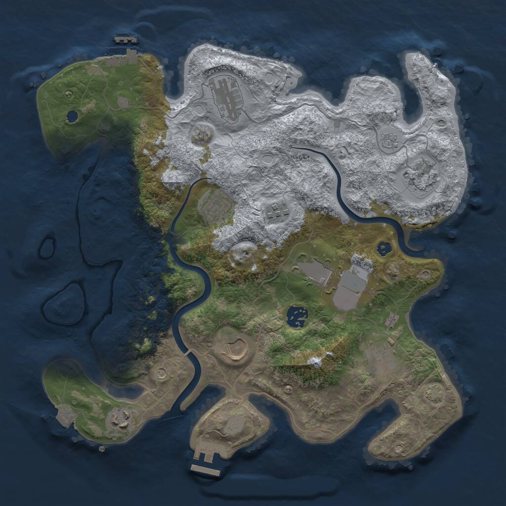 Rust Map: Procedural Map, Size: 3500, Seed: 325195818, 15 Monuments