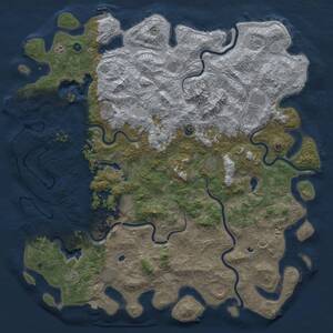 Thumbnail Rust Map: Procedural Map, Size: 6000, Seed: 697113, 17 Monuments