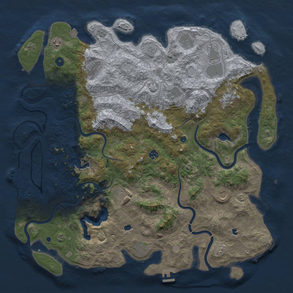 Rust Map: Procedural Map, Size: 4900, Seed: 1945304819, 17 Monuments