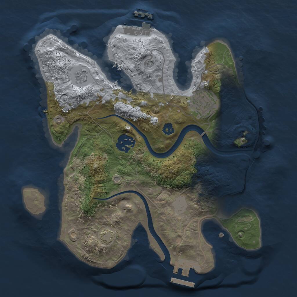 Rust Map: Procedural Map, Size: 2500, Seed: 1799, 8 Monuments