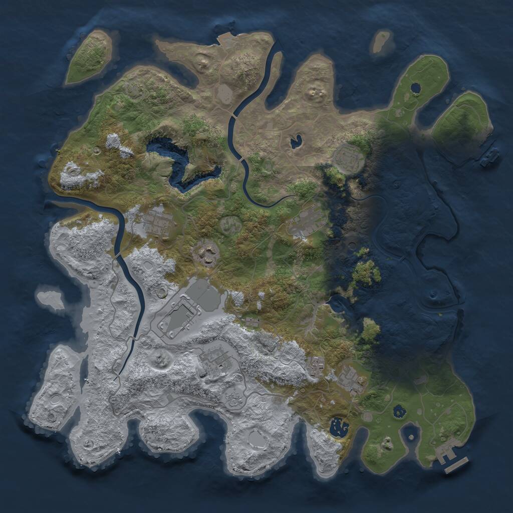 Rust Map: Procedural Map, Size: 4000, Seed: 1214513, 15 Monuments
