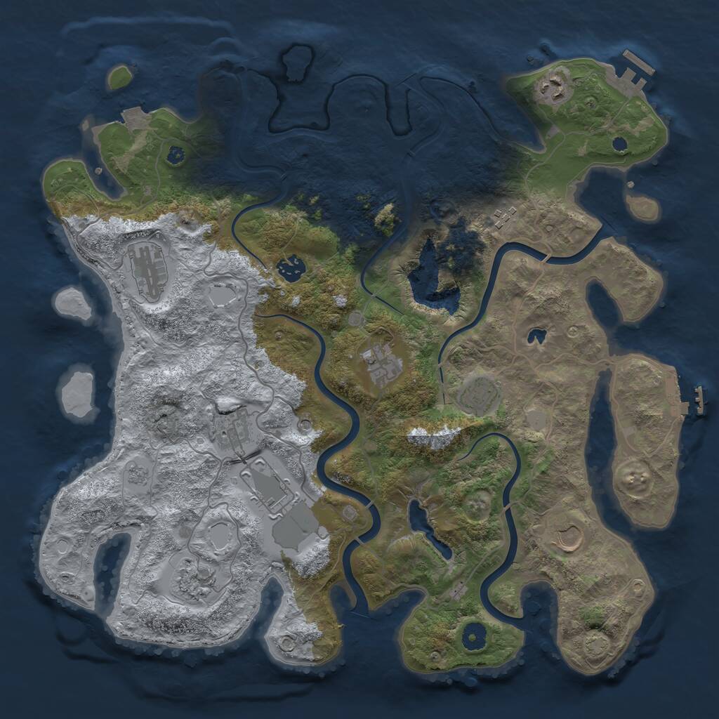 Rust Map: Procedural Map, Size: 4050, Seed: 1488122898, 16 Monuments