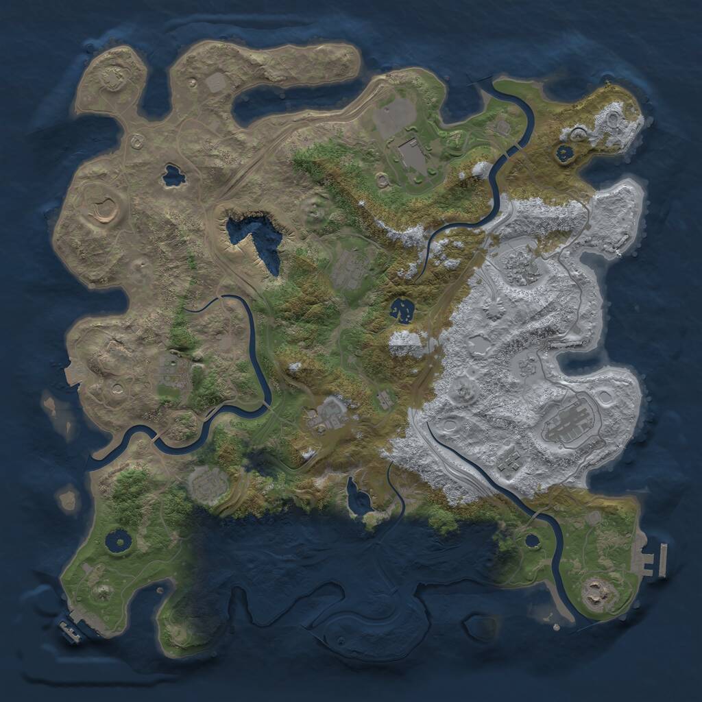 Rust Map: Procedural Map, Size: 4250, Seed: 1320094855, 17 Monuments