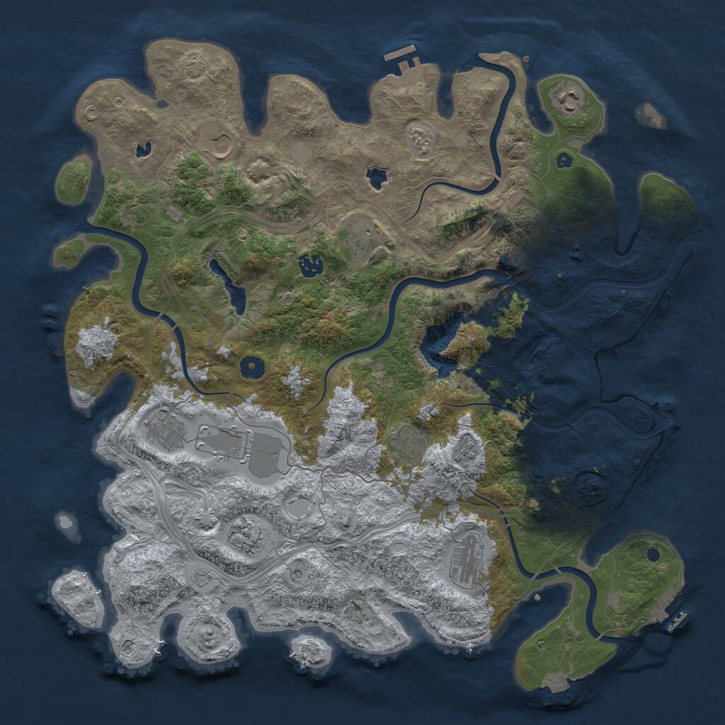 Rust Map: Procedural Map, Size: 4500, Seed: 45199, 16 Monuments