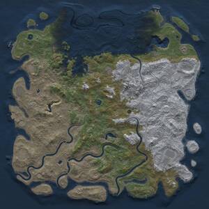 Thumbnail Rust Map: Procedural Map, Size: 6000, Seed: 1573865673, 17 Monuments