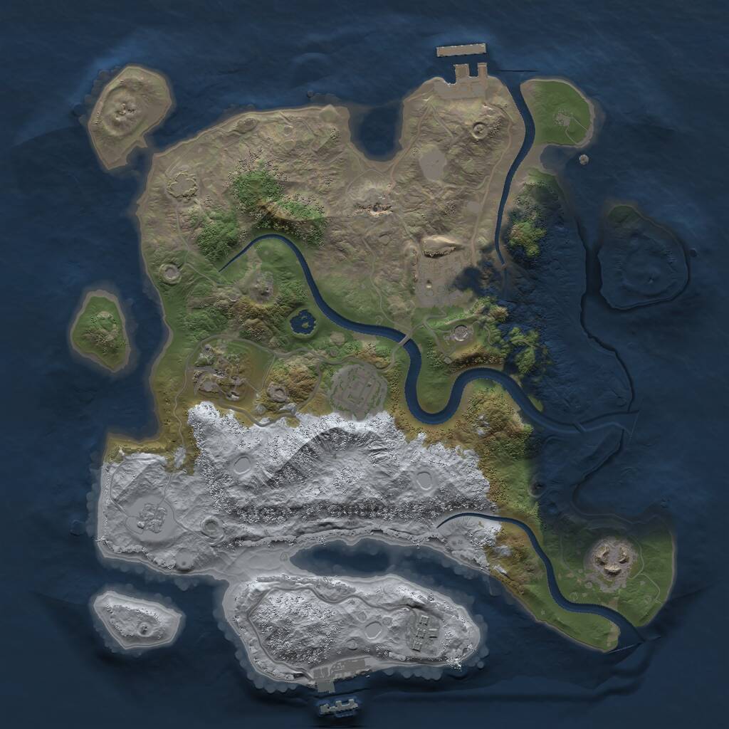 Rust Map: Procedural Map, Size: 3000, Seed: 1490615721, 11 Monuments
