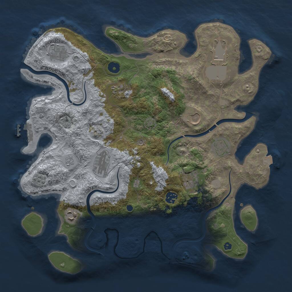 Rust Map: Procedural Map, Size: 3750, Seed: 1579057871, 15 Monuments