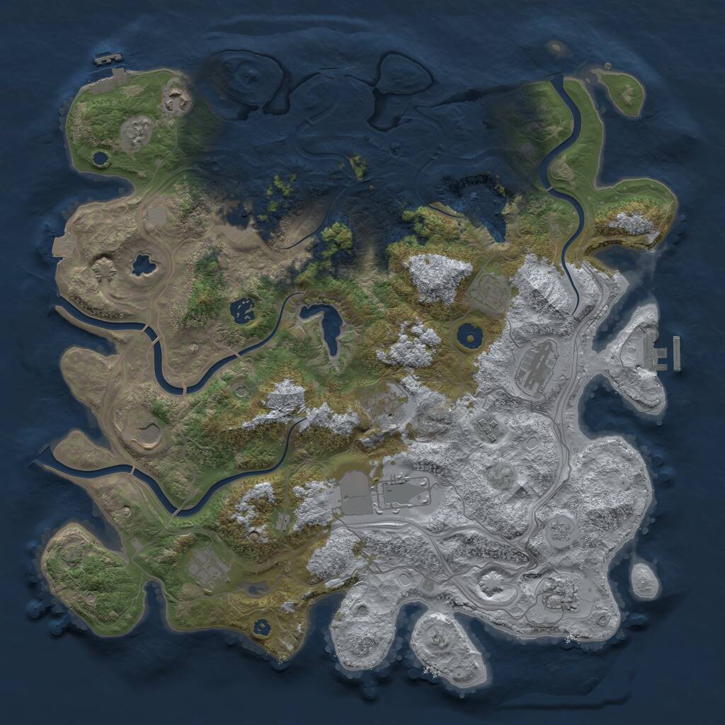 Rust Map: Procedural Map, Size: 4250, Seed: 1277586501, 17 Monuments