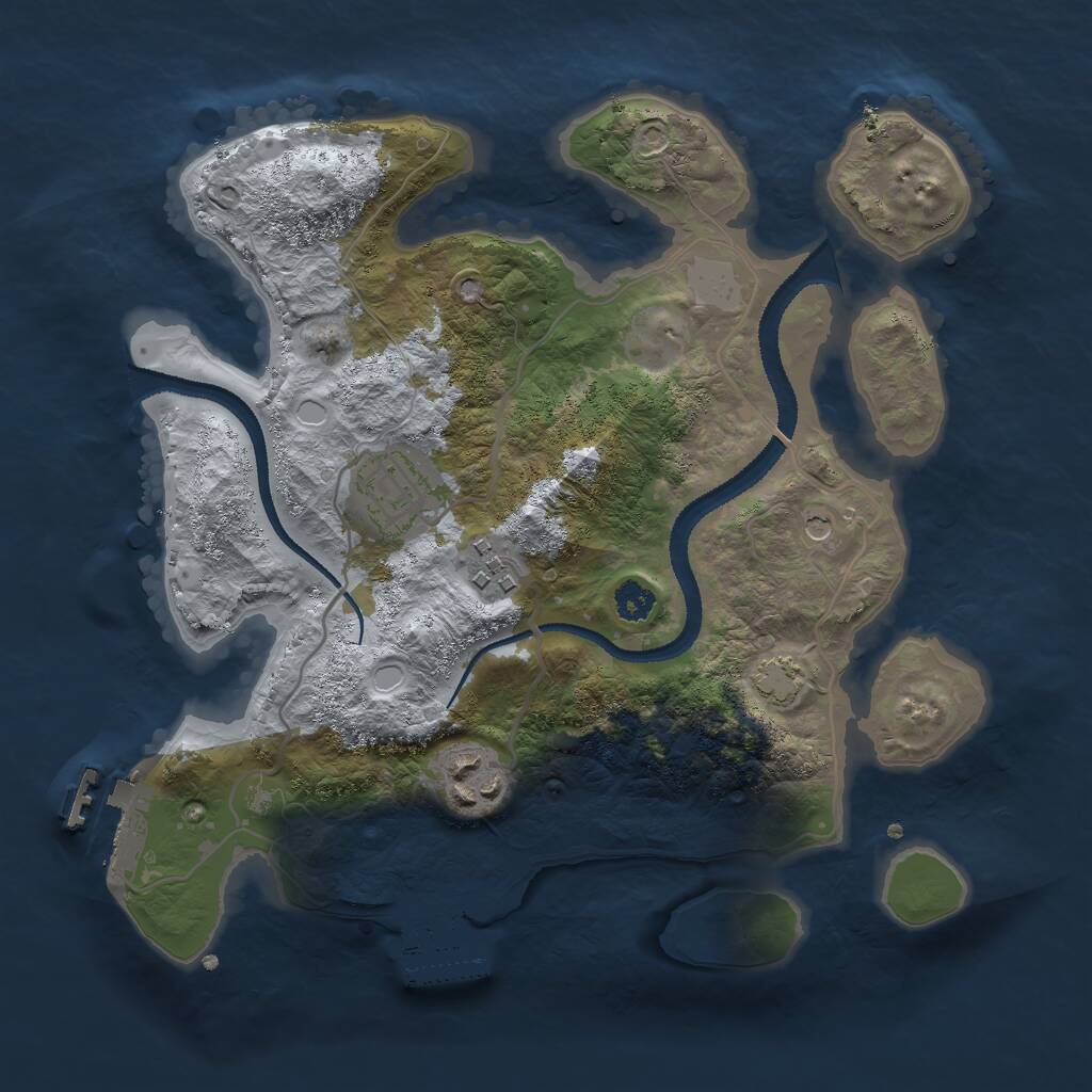 Rust Map: Procedural Map, Size: 2750, Seed: 48452, 8 Monuments