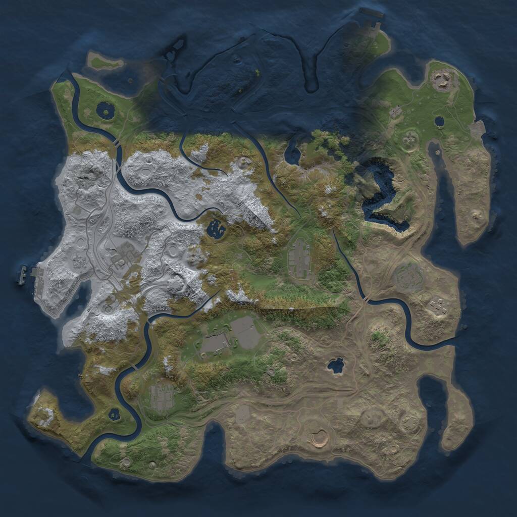 Rust Map: Procedural Map, Size: 4250, Seed: 1288889509, 15 Monuments