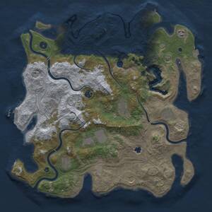 Thumbnail Rust Map: Procedural Map, Size: 4250, Seed: 1288889509, 15 Monuments