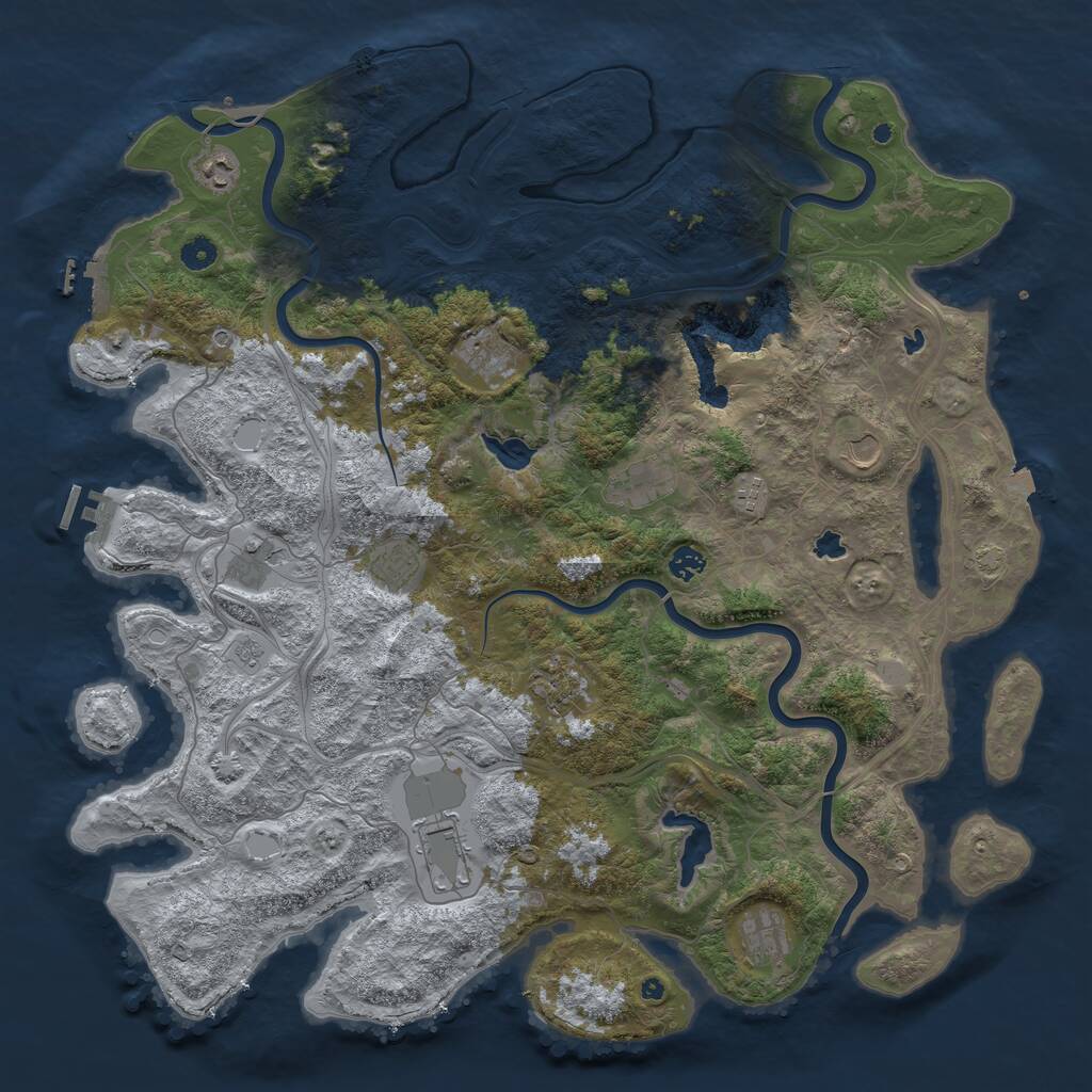 Rust Map: Procedural Map, Size: 4800, Seed: 764626036, 17 Monuments