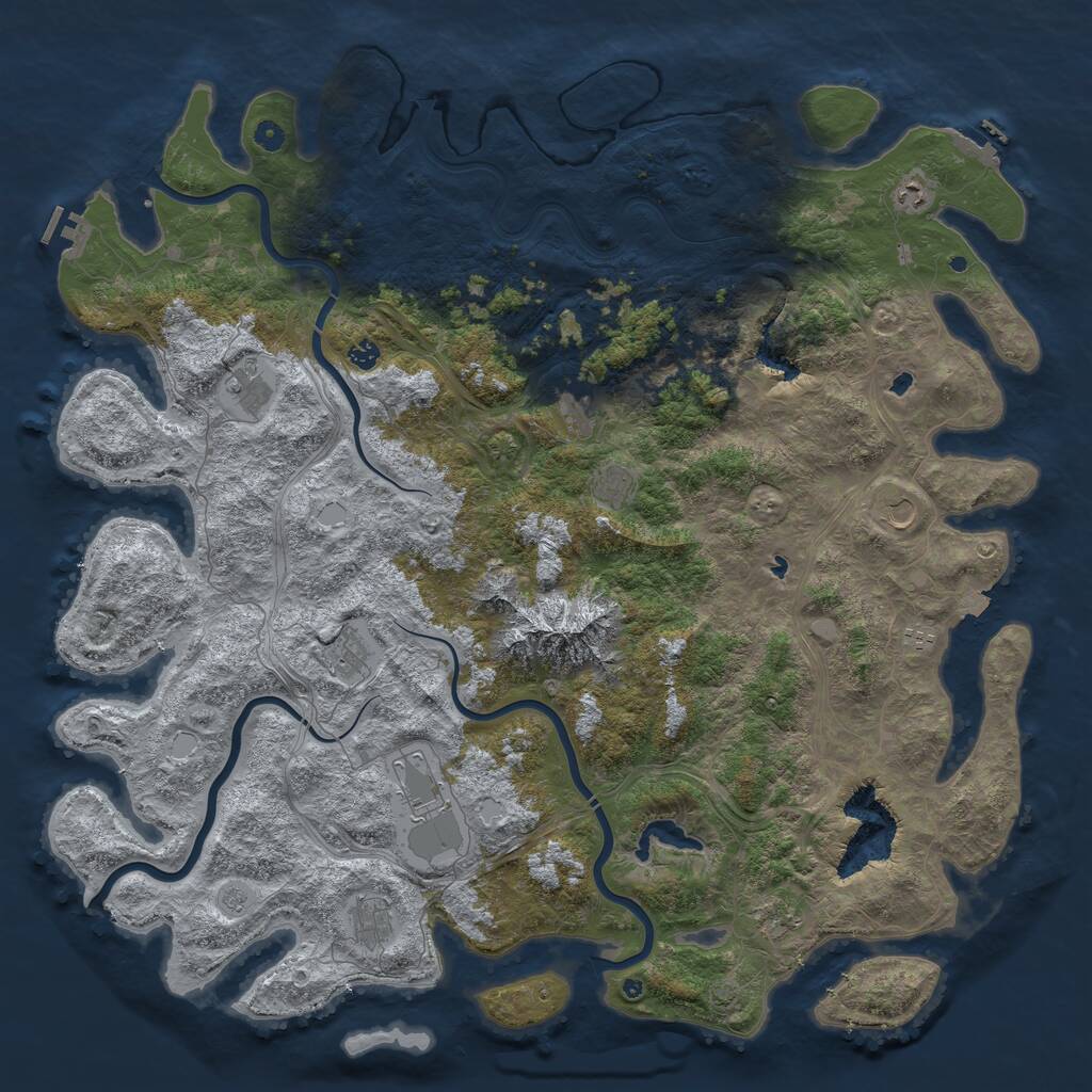 Rust Map: Procedural Map, Size: 5500, Seed: 1985959572, 17 Monuments