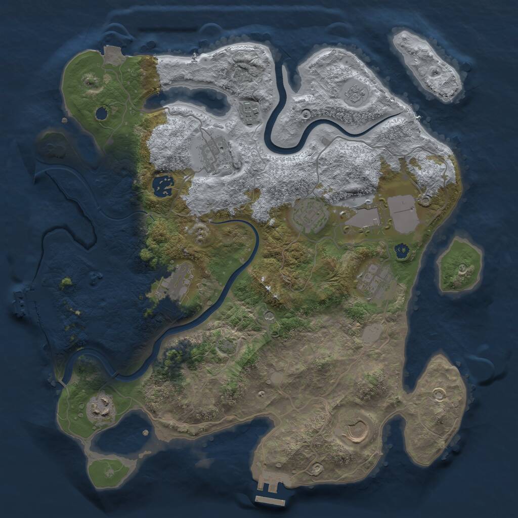 Rust Map: Procedural Map, Size: 3500, Seed: 1767964926, 15 Monuments