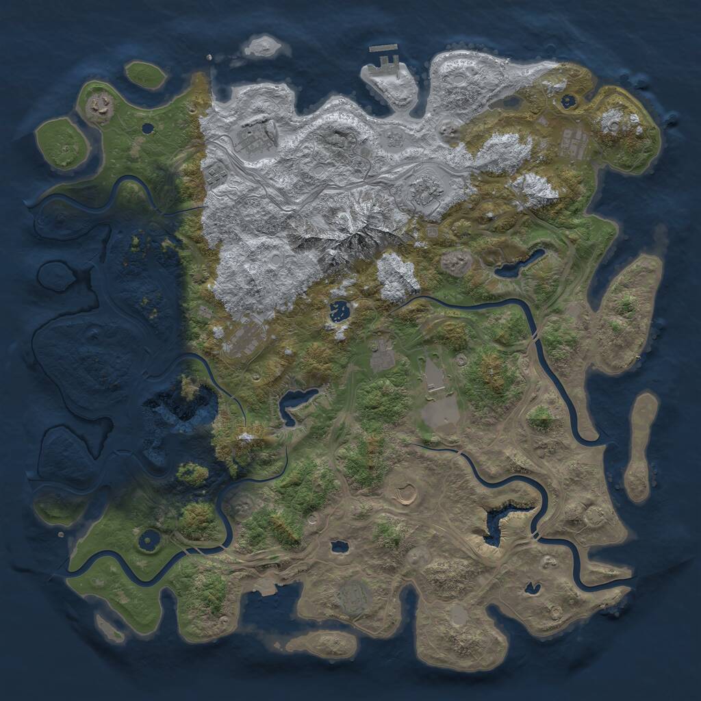 Rust Map: Procedural Map, Size: 5000, Seed: 1731348241, 16 Monuments