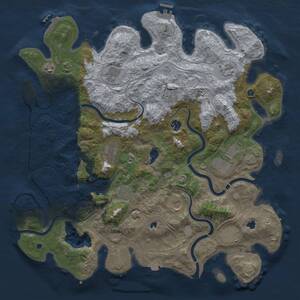 Thumbnail Rust Map: Procedural Map, Size: 4500, Seed: 888487258, 17 Monuments