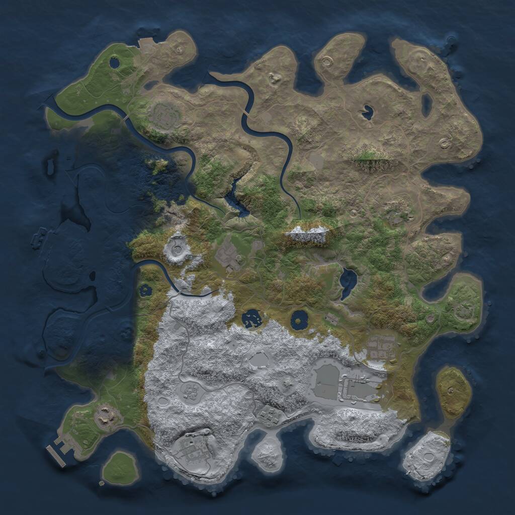Rust Map: Procedural Map, Size: 4000, Seed: 1176063282, 15 Monuments