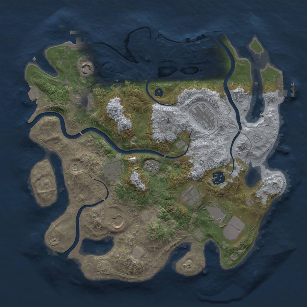 Rust Map: Procedural Map, Size: 3500, Seed: 571564, 15 Monuments