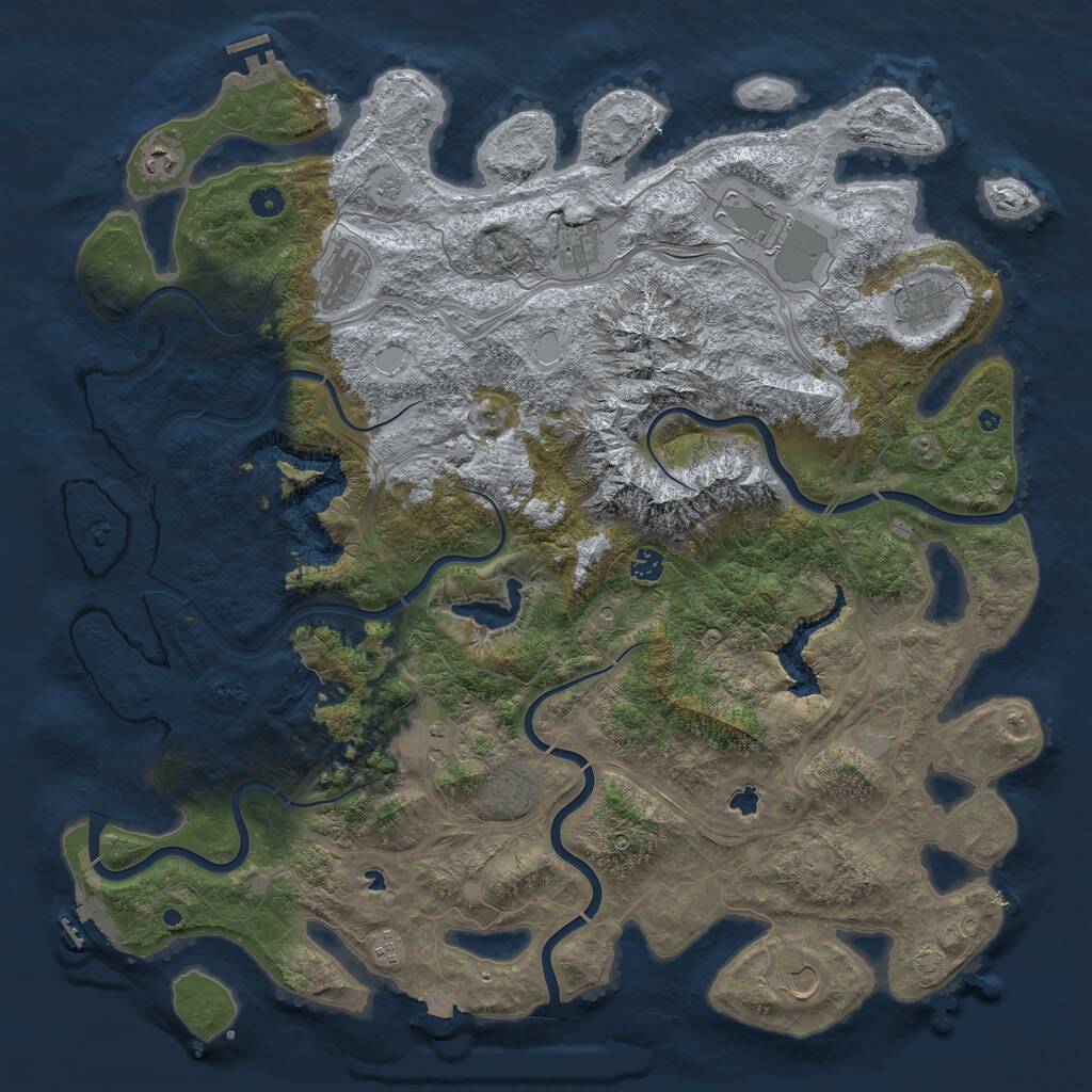 Rust Map: Procedural Map, Size: 5000, Seed: 813168825, 16 Monuments