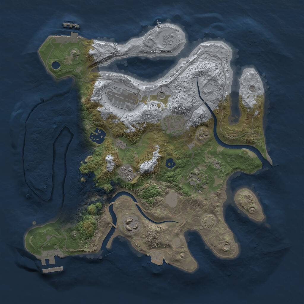 Rust Map: Procedural Map, Size: 3000, Seed: 674999, 12 Monuments