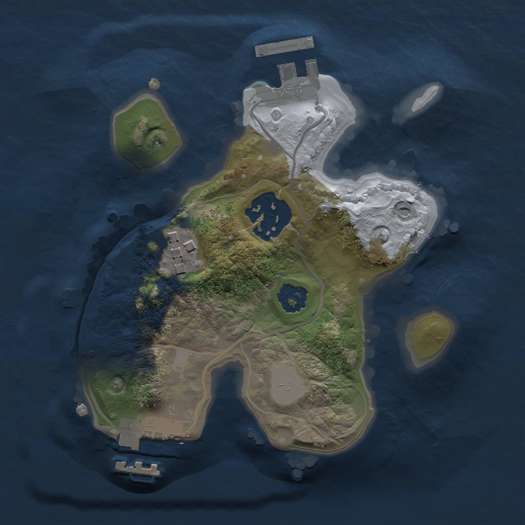 Rust Map: Procedural Map, Size: 1800, Seed: 142681, 5 Monuments