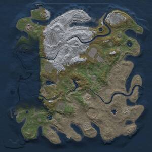 Thumbnail Rust Map: Procedural Map, Size: 4000, Seed: 1673229444, 16 Monuments