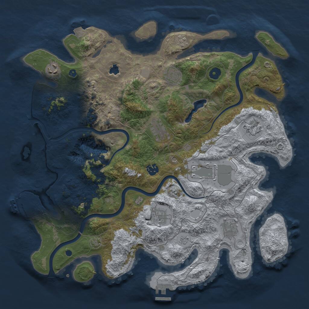 Rust Map: Procedural Map, Size: 4000, Seed: 1294871780, 15 Monuments