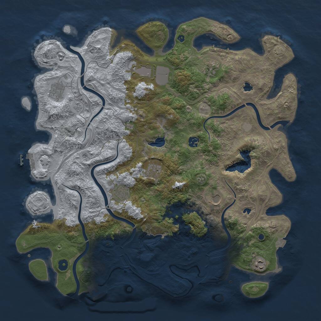 Rust Map: Procedural Map, Size: 4500, Seed: 294, 15 Monuments