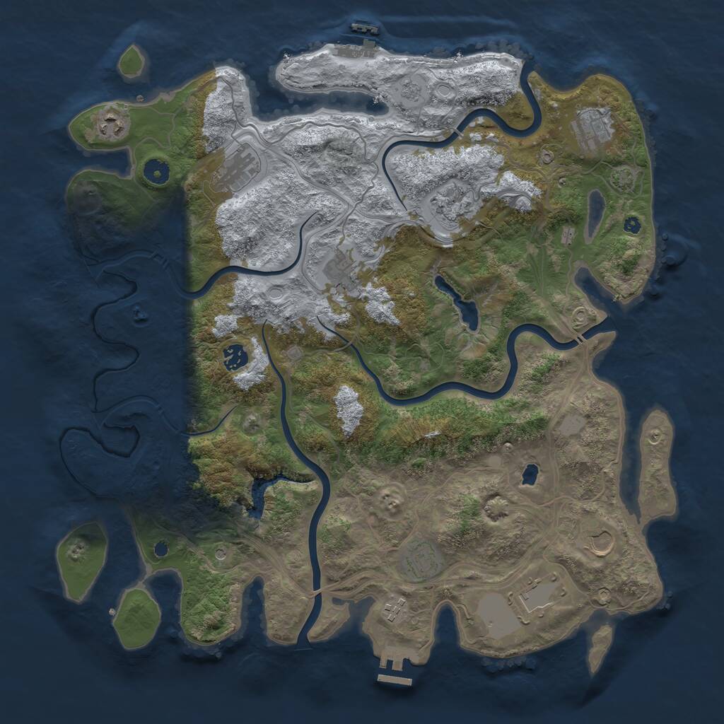 Rust Map: Procedural Map, Size: 4263, Seed: 1109983704, 16 Monuments