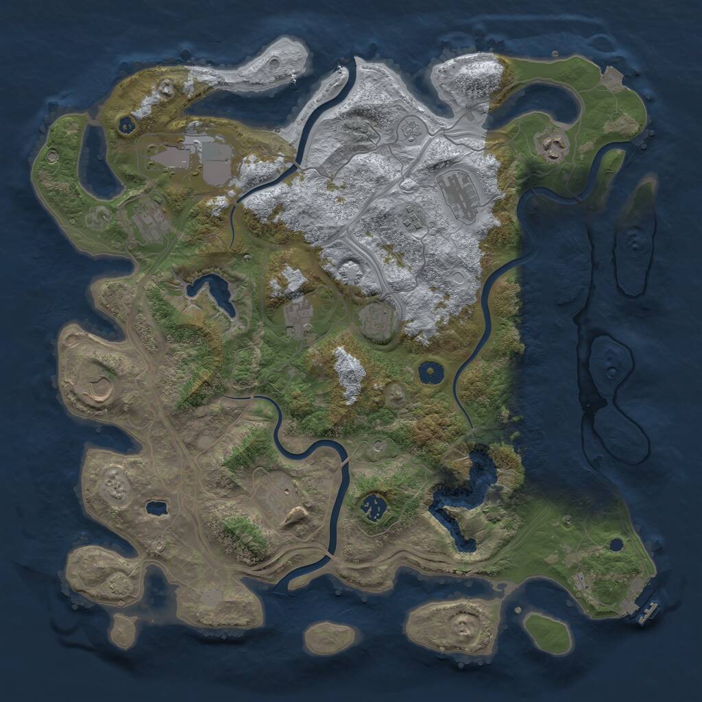 Rust Map: Procedural Map, Size: 4250, Seed: 1289664703, 15 Monuments