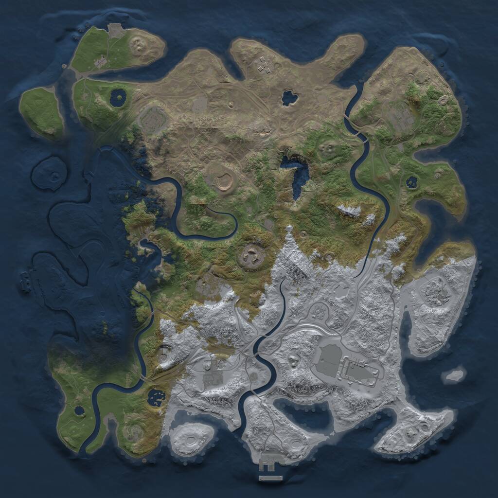 Rust Map: Procedural Map, Size: 4250, Seed: 1523781051, 16 Monuments