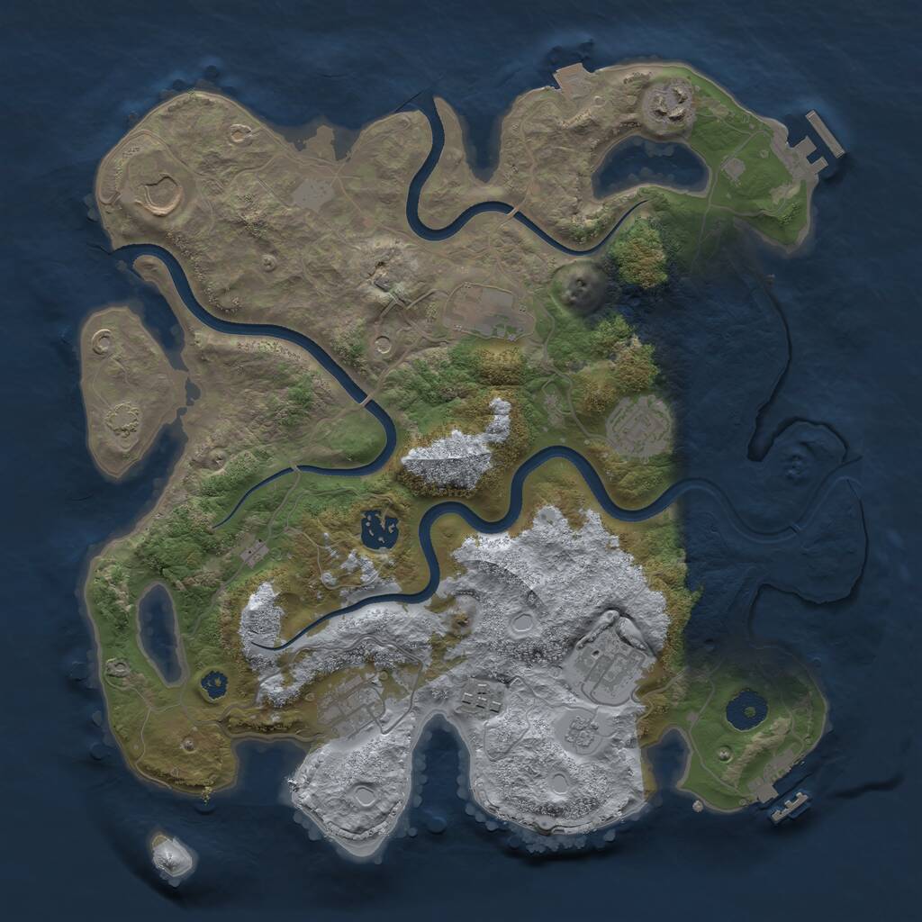 Rust Map: Procedural Map, Size: 3500, Seed: 1768971154, 14 Monuments
