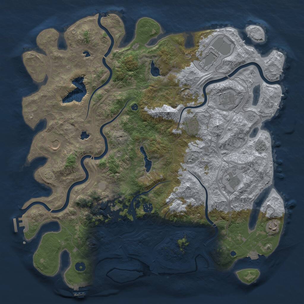 Rust Map: Procedural Map, Size: 4500, Seed: 1854078996, 15 Monuments