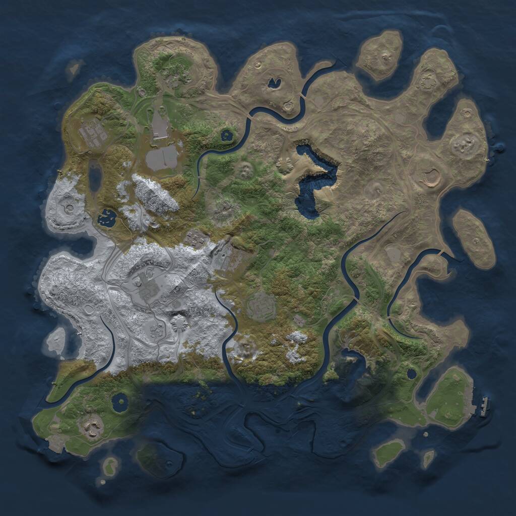 Rust Map: Procedural Map, Size: 4250, Seed: 40648407, 15 Monuments